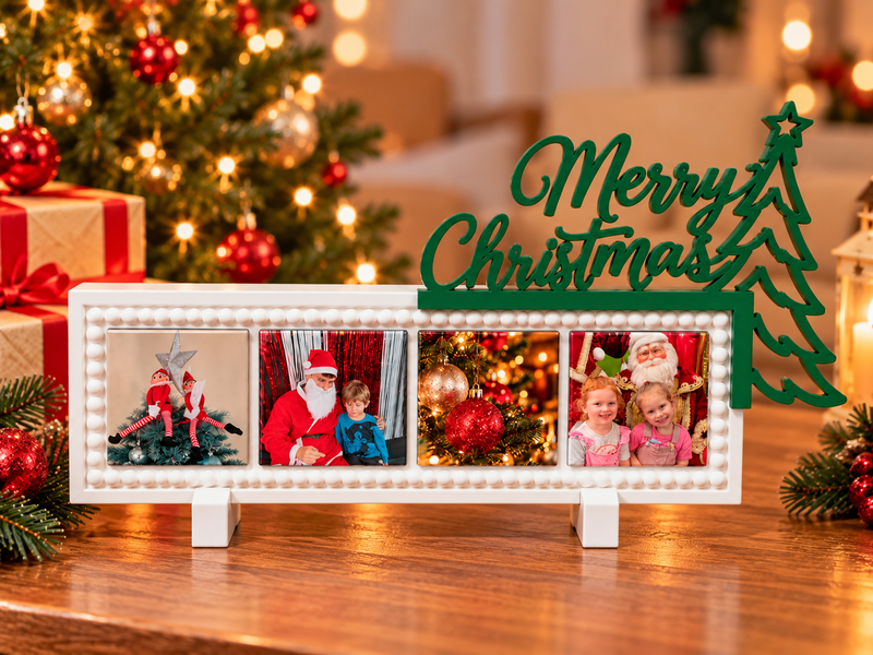 Merry Christmas Frame Topper โ Green Christmas Tree Design
