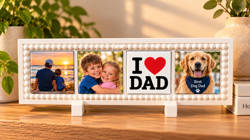 4×1 Personalised Photo Magnet Frame – 50mm Square Magnets