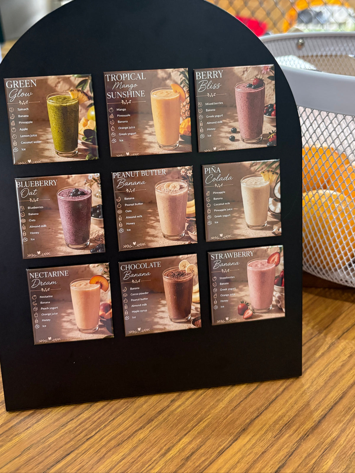 Smoothie Recipe Magnet Set | 9 Classic Smoothie Magnets