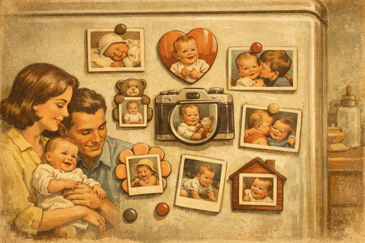 Baby Photos Magnet Gift Example Ideas for New Parents