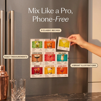 Cocktail Recipe Fridge Magnet Set | 9 Premium Drink Recipe Magnets