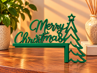 Merry Christmas Frame Topper – Green Christmas Tree Design