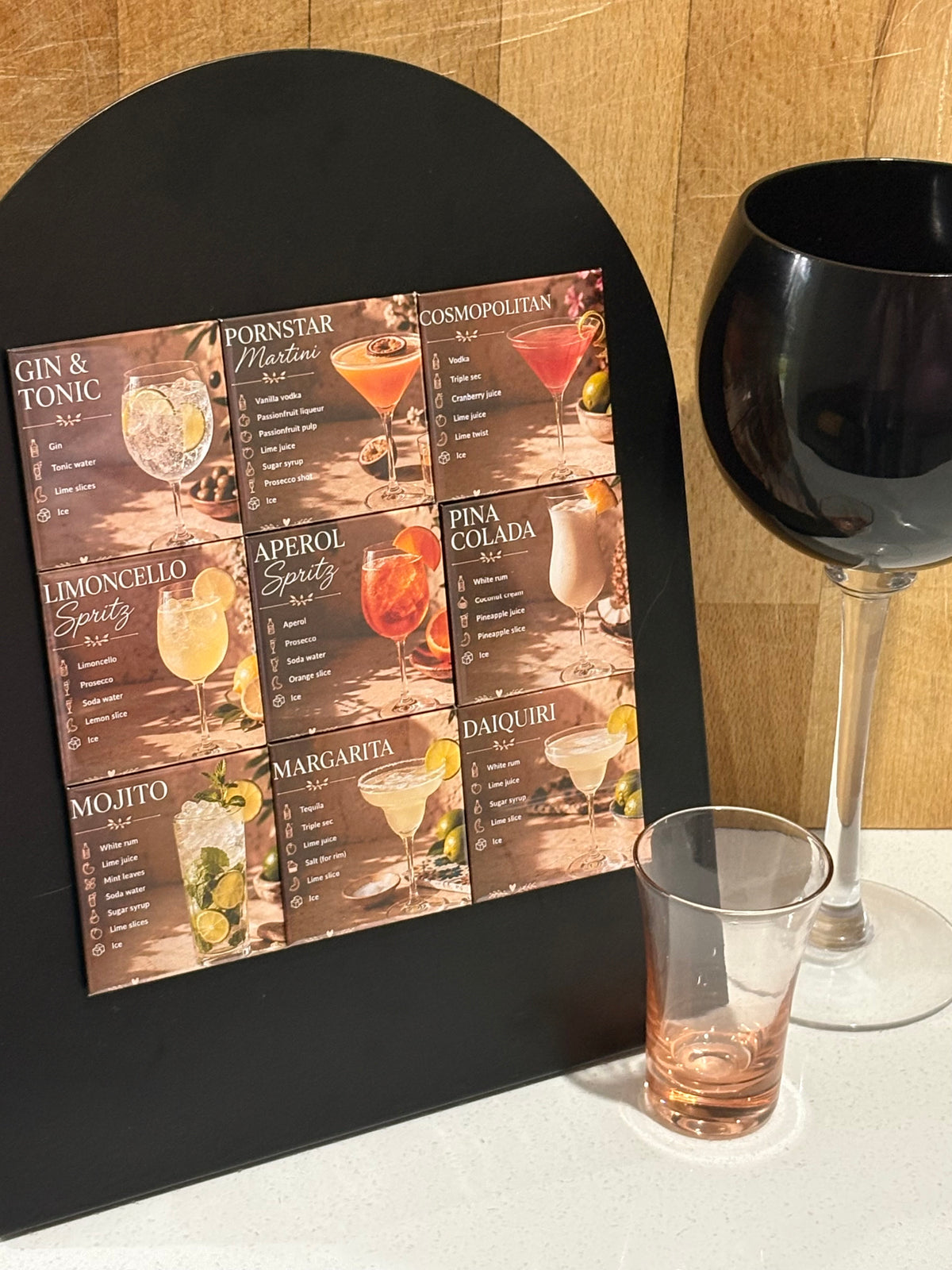 Cocktail Recipe Magnet Set | 9 Classic Cocktail Magnets