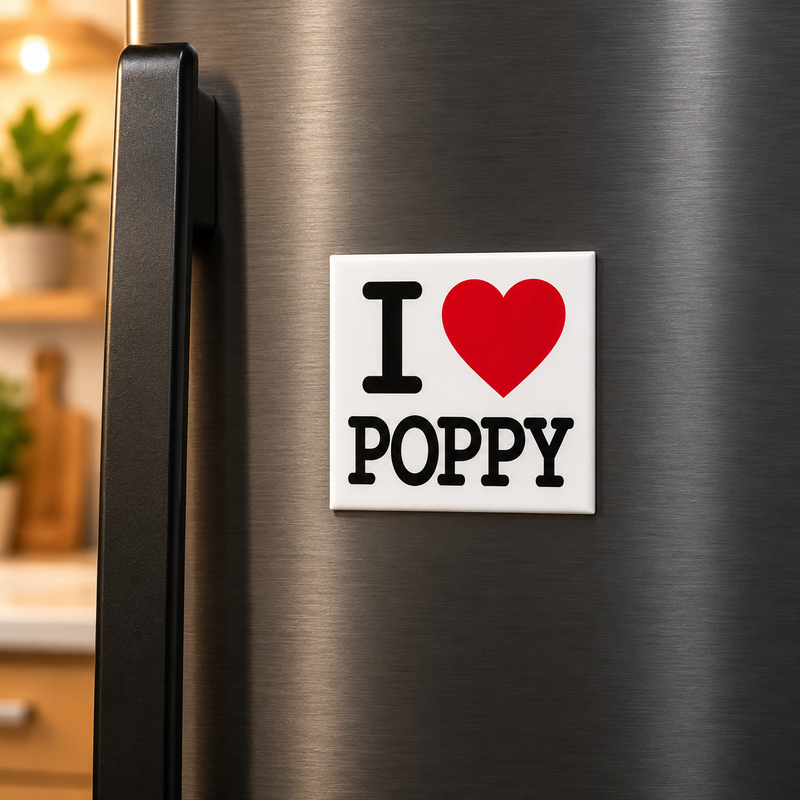 I ❤️ POPPY Fridge Magnet – Perfect Gift for Grandad