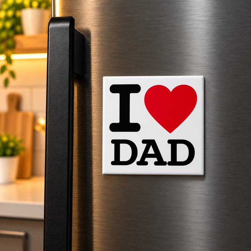 I ❤️ DAD Fridge Magnet – Perfect Gift for Dad