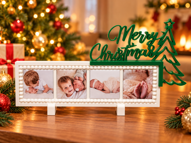 Merry Christmas Frame Topper – Green Christmas Tree Design