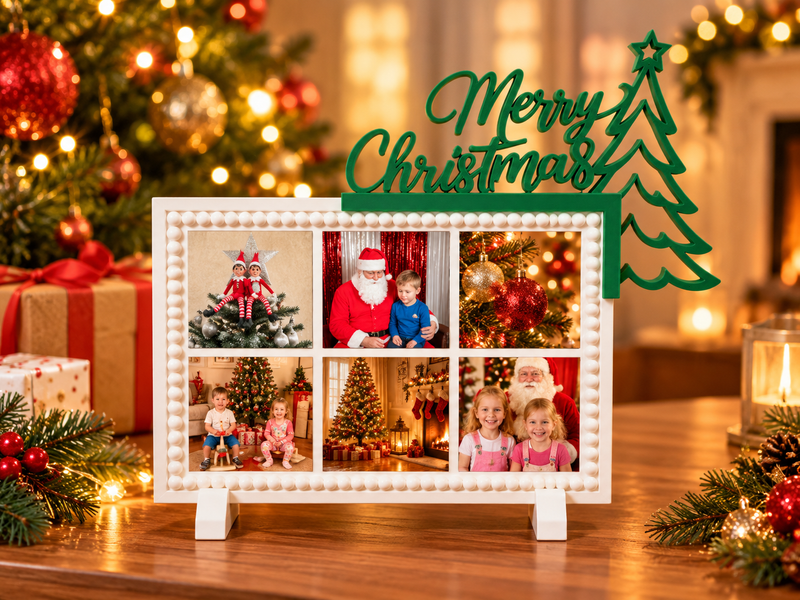 Merry Christmas Frame Topper – Green Christmas Tree Design